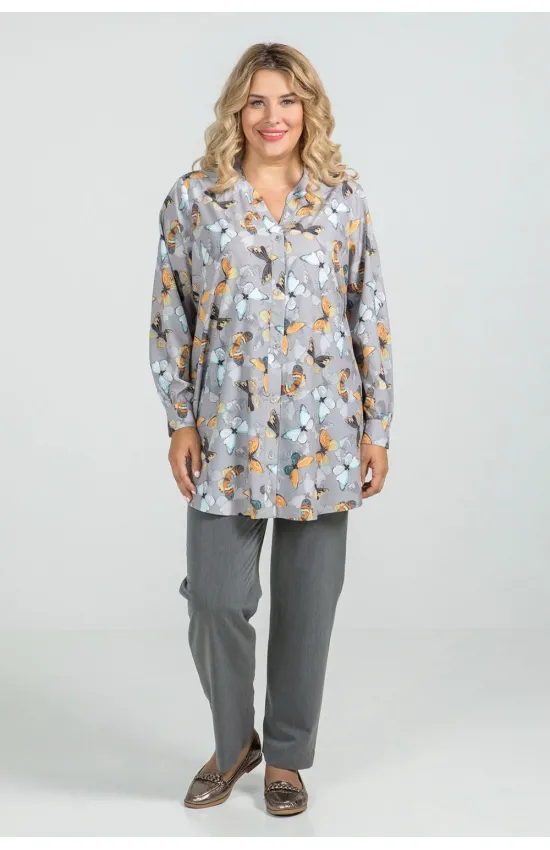 Комфортные женские брюки 62 размера Люкс-968 серый-Н Комфортные женские брюки 62 размера Люкс-968 серый-Н