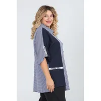 Оригинальная женская рубашка 56 размера Люкс-982 темно-синий-Н