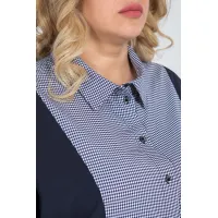 Оригинальная женская рубашка 56 размера Люкс-982 темно-синий-Н