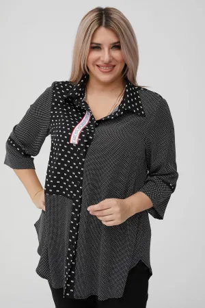 Стильная женская рубашка Люкс-1184 черный-ПН
