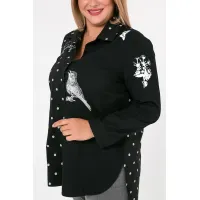 Стильная женская рубашка Люкс-1035 черный Стильная женская рубашка Люкс-1035 черный
