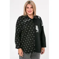 Стильная женская рубашка Люкс-1035 черный Стильная женская рубашка Люкс-1035 черный