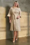Превосходное женское платье Люкс-929 бежевый-ПН Превосходное женское платье Люкс-929 бежевый-ПН