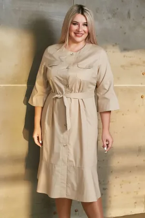 Превосходное женское платье Люкс-929 бежевый-ПН