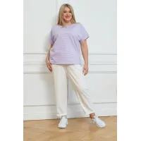 Удобная женская футболка Люкс-1323 сиреневый Удобная женская футболка Люкс-1323 сиреневый