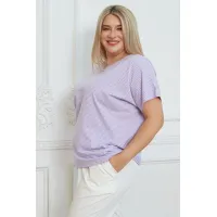Удобная женская футболка Люкс-1323 сиреневый Удобная женская футболка Люкс-1323 сиреневый
