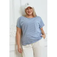 Практичная женская футболка Люкс-1323 синий Практичная женская футболка Люкс-1323 синий