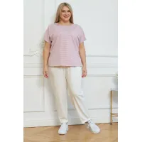 Приятная женская футболка Люкс-1323 пудровый Приятная женская футболка Люкс-1323 пудровый