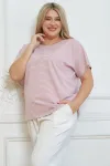 Приятная женская футболка Люкс-1323 пудровый Приятная женская футболка Люкс-1323 пудровый