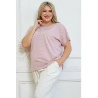 Приятная женская футболка Люкс-1323 пудровый Приятная женская футболка Люкс-1323 пудровый