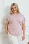 Приятная женская футболка Люкс-1323 пудровый Приятная женская футболка Люкс-1323 пудровый