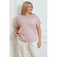 Приятная женская футболка Люкс-1323 пудровый Приятная женская футболка Люкс-1323 пудровый