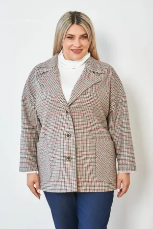 Привлекательный женский жакет Люкс-1012 серо-коричневый