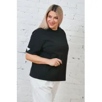 Повседневная женская футболка Люкс-1342 черный Повседневная женская футболка Люкс-1342 черный