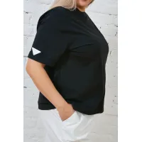 Повседневная женская футболка Люкс-1342 черный Повседневная женская футболка Люкс-1342 черный