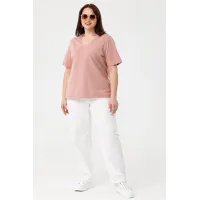 Трикотажная футболка в пудровом цвете Люкс-1047 пудровый Трикотажная футболка в пудровом цвете Люкс-1047 пудровый