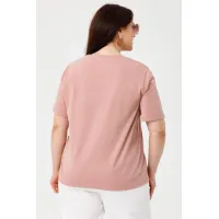 Трикотажная футболка в пудровом цвете Люкс-1047 пудровый Трикотажная футболка в пудровом цвете Люкс-1047 пудровый