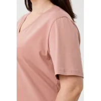 Трикотажная футболка в пудровом цвете Люкс-1047 пудровый Трикотажная футболка в пудровом цвете Люкс-1047 пудровый